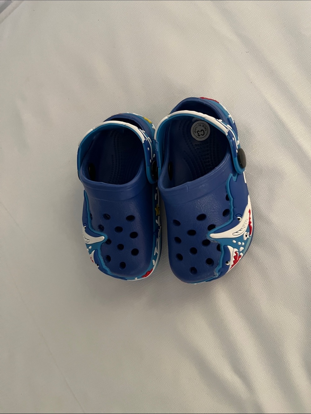 Kids Blue Shark-Accent Slip-On Clogs